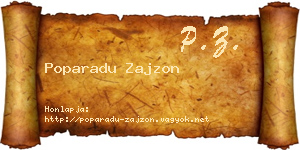 Poparadu Zajzon névjegykártya